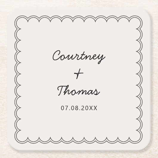 Minimalistisch gescand kader Drink Onderzetters (Voorkant)