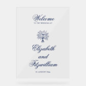 Minimalistisch geschetst bruidsboeket acryl bord (Voorkant)