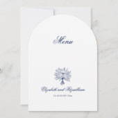 Minimalistisch geschetst bruidsboeket bruiloft men kaart (Voorkant)