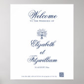 Minimalistisch geschetst bruidsboeket welkom Poste Poster (Voorkant)