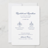 Minimalistisch geschetste bruids boeket bruiloft a kaart (Achterkant)