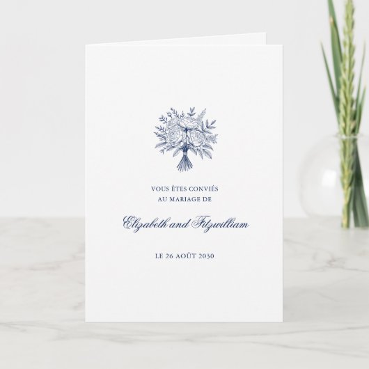 Minimalistisch geschetste bruids boeket bruiloft g (Voorkant)