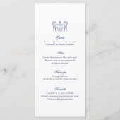 Minimalistisch geschetste bruids boeket bruiloft menu (Achterkant)