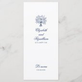 Minimalistisch geschetste bruids boeket bruiloft menu (Voorkant)