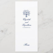 Minimalistisch geschetste bruids boeket bruiloft menu (Voorkant)