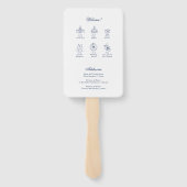 Minimalistisch geschetste bruidsboeket Orde van Ev Handwaaier (Achterkant)