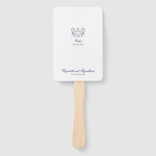 Minimalistisch geschetste bruidsboeket Orde van Ev Handwaaier (Voorkant)