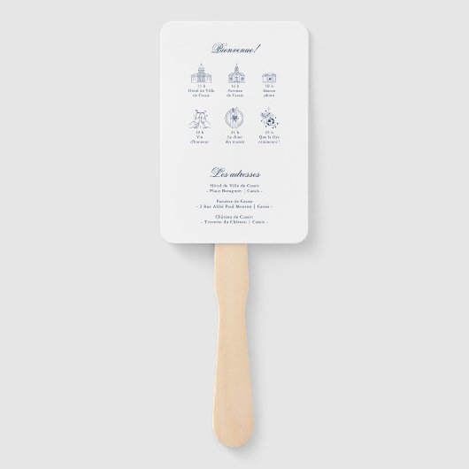 Minimalistisch geschetste bruidsboeket Orde van Ev Handwaaier (Achterkant)