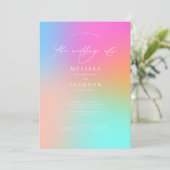 Minimalistisch gescripte Ombre Wedding White Kaart (Staand voorkant)