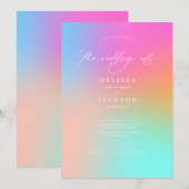 Minimalistisch gescripte Ombre Wedding White Kaart (Voorkant / Achterkant)