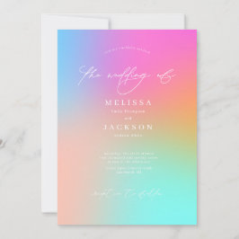 Minimalistisch gescripte Ombre Wedding White Kaart