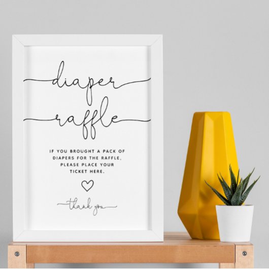 Minimalistisch Geslacht Baby shower Luier Raffle T Poster