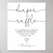 Minimalistisch Geslacht Baby shower Luier Raffle T Poster (Voorkant)