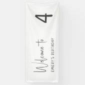 Minimalistisch Geslacht Neutraal Welkom Verjaardag Spandoek (Verticaal)