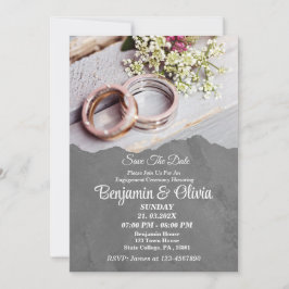 Minimalistisch gesophisticeerd grijs Verloving Kaart