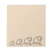 Minimalistisch gestileerde olifantenparade notitieblok (Voorkant)