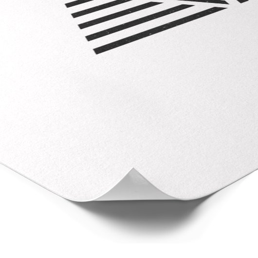 Minimalistisch gestreept driehoekje zwart-wit Post Poster (Hoek)
