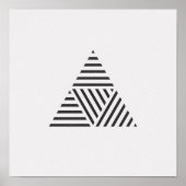 Minimalistisch gestreept driehoekje zwart-wit Post Poster (Voorkant)