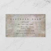 Minimalistisch gestroomlijnde cementmarmer met oog visitekaartje (Achterkant)