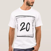 Minimalistisch getal 20 t-shirt (Voorkant)
