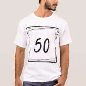 Minimalistisch getal 50 t-shirt (Voorkant)