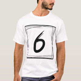 Minimalistisch getal 6 t-shirt