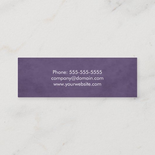 Minimalistisch getextureerde Paarse schaarste Mini Visitekaartje (Achterkant)