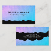 Minimalistisch getunde blauw visitekaartje (Voorkant / Achterkant)