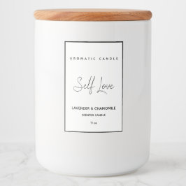 Minimalistisch geurkaarsetiket voedselcontainer etiket