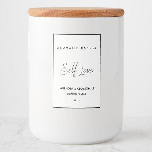 Minimalistisch geurkaarsetiket voedselcontainer etiket (Voorkant)