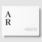 Minimalistisch gevat Initiaal bruiloft Gastenboek (Voorkant)