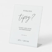 Minimalistisch gevoel Tipsy Bartender Tip Reclamebord Met Voetstuk (Voorkant)