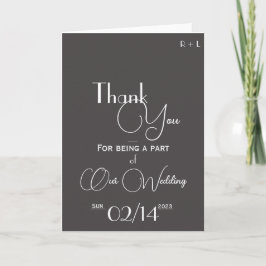 Minimalistisch gevouwen bedankt kaart