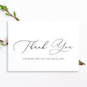 Minimalistisch gevouwen bruiloft bedankpas kaart