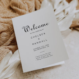 Minimalistisch gevouwen huwelijk programma