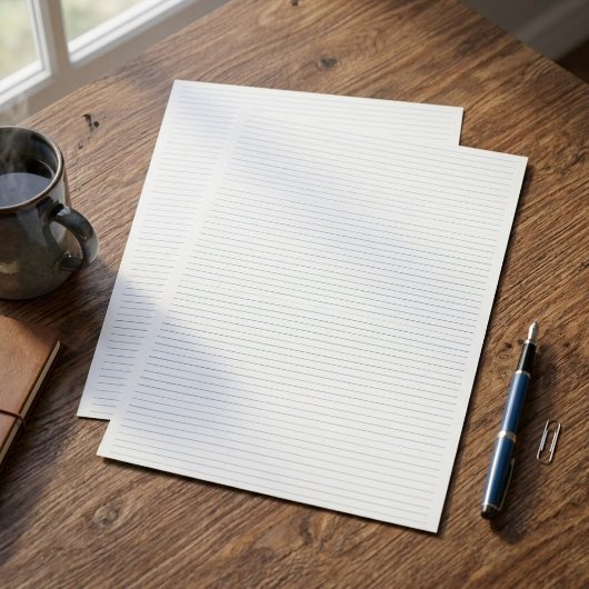 Minimalistisch gewoon gelinieerd briefpapier met l