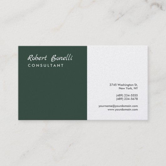 Minimalistisch gewoon modern hoogwaardig paal visitekaartje (Voorkant)