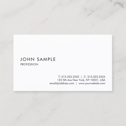 Minimalistisch gewoon modern legant professioneel visitekaartje (Voorkant)