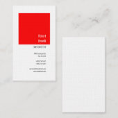 Minimalistisch gewoon modern linen rood wit visitekaartje (Voorkant / Achterkant)