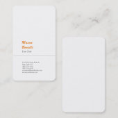 Minimalistisch gewoon modern Oranje wit Visitekaartje (Voorkant / Achterkant)