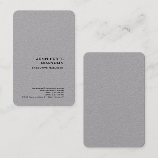 Minimalistisch gewoon modern professioneel grijs visitekaartje (Voorkant / Achterkant)