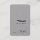 Minimalistisch gewoon modern professioneel grijs visitekaartje (Voorkant)