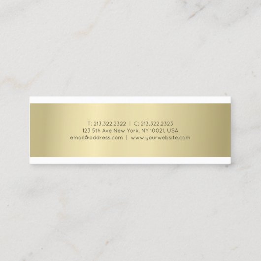 Minimalistisch gewoon modern professioneel legant mini visitekaartje (Achterkant)