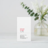 Minimalistisch gewoon modern, rood wit visitekaartje (Staand voorkant)