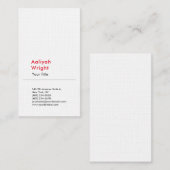 Minimalistisch gewoon modern, rood wit visitekaartje (Voorkant / Achterkant)
