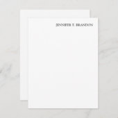 Minimalistisch gewoon modern wit notitiekaartje (Voorkant / Achterkant)