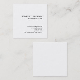 Minimalistisch gewoon modern wit vierkante visitekaartje