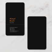 Minimalistisch gewoon modern zwart Sinaasappel Visitekaartje (Voorkant / Achterkant)