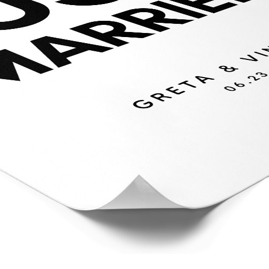 Minimalistisch gewoon trouwbord poster (Hoek)