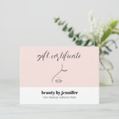 Minimalistisch Gezicht Beauty Logo Roze Cadeaubon (Staand voorkant)